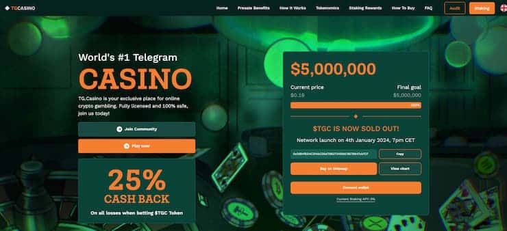 TG.Casino start page