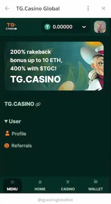 TG.Casino Create an Account