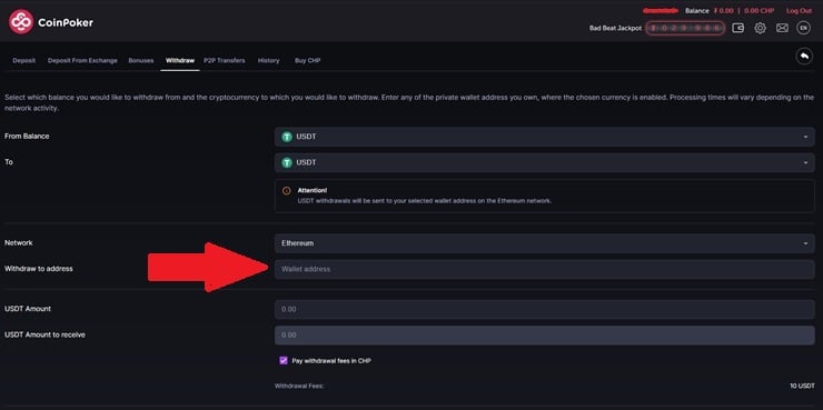 coin poker withdraw
